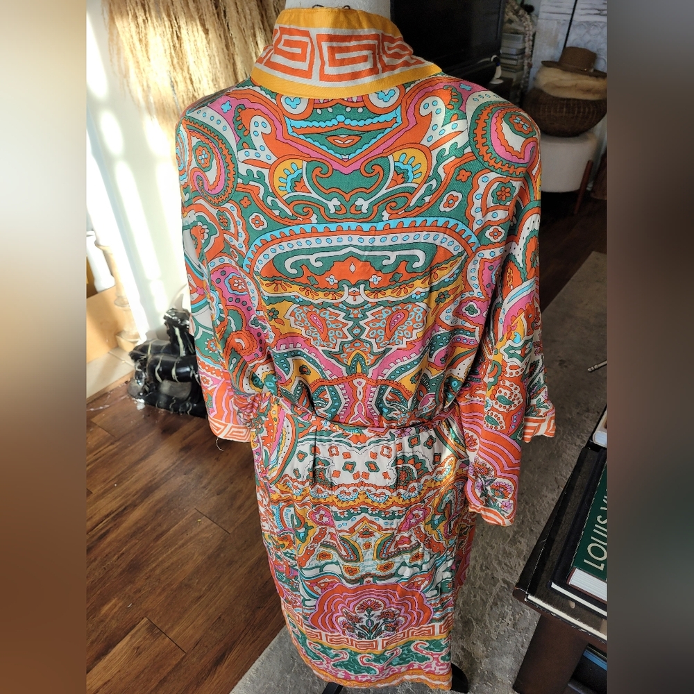 NWT Haute Hippie Multicolor Paisley Kimono - Picture 3 of 4